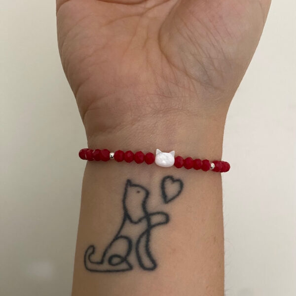 Pulsera Roja Gatito Nacar